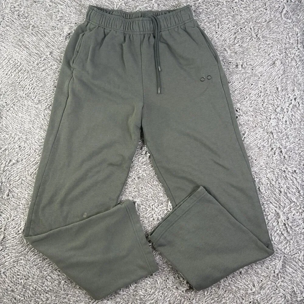 Alo Yoga Sweatpants Womens Gray Activewear Training Elastic Waist Running Gym
